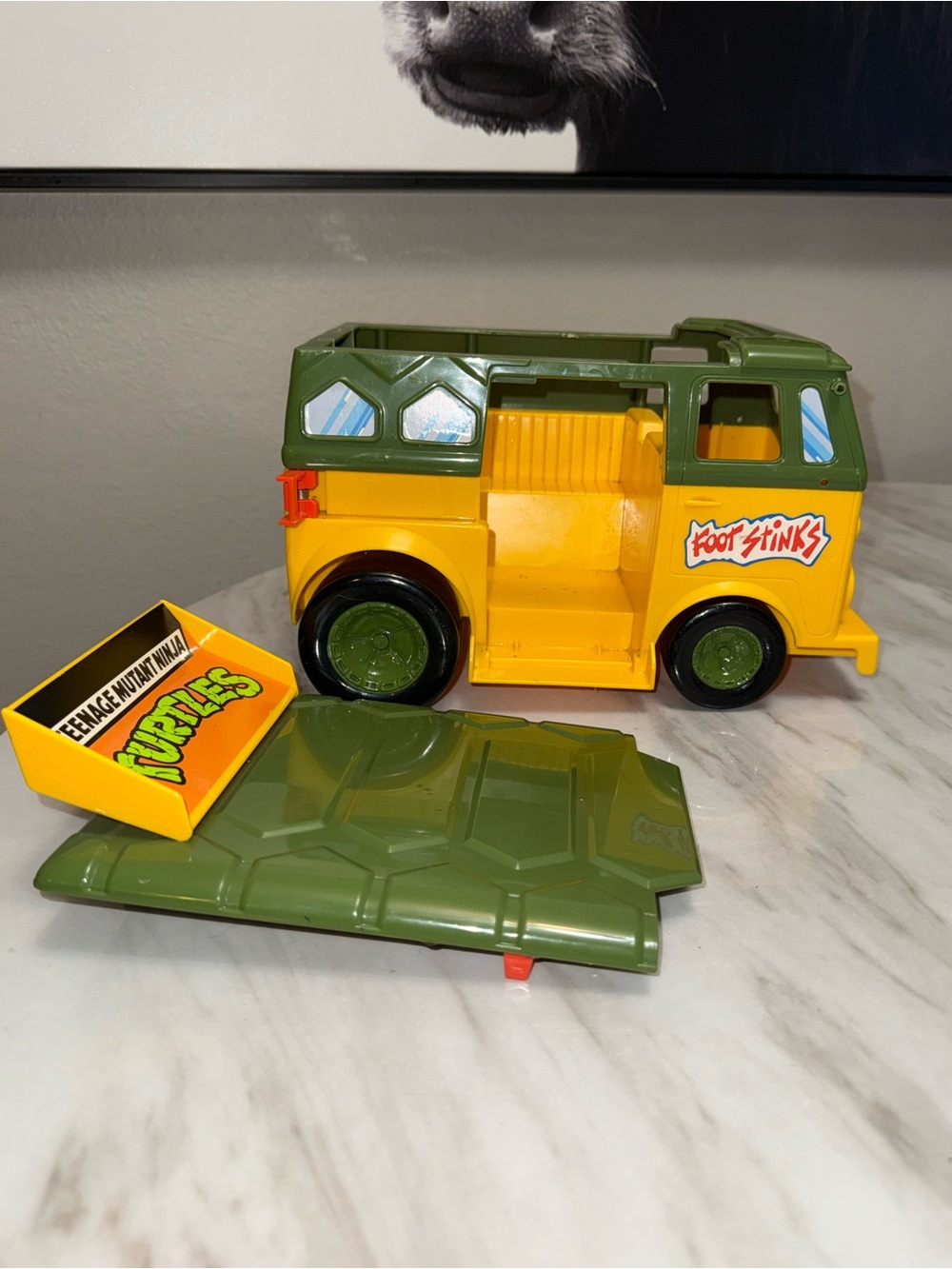 Teenage Mutant Ninja 1989 Turtles Party Wagon Van Vehicle Plastic Green Yellow